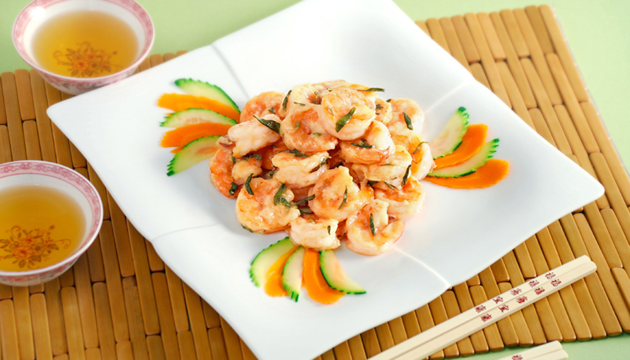 Zojirushi Recipe – Dragon Well Shrimp (Stir-Fried Shrimp with <i>Longjing</i> Tea)